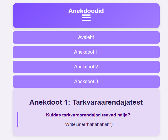 Mobiilivaade - näidis